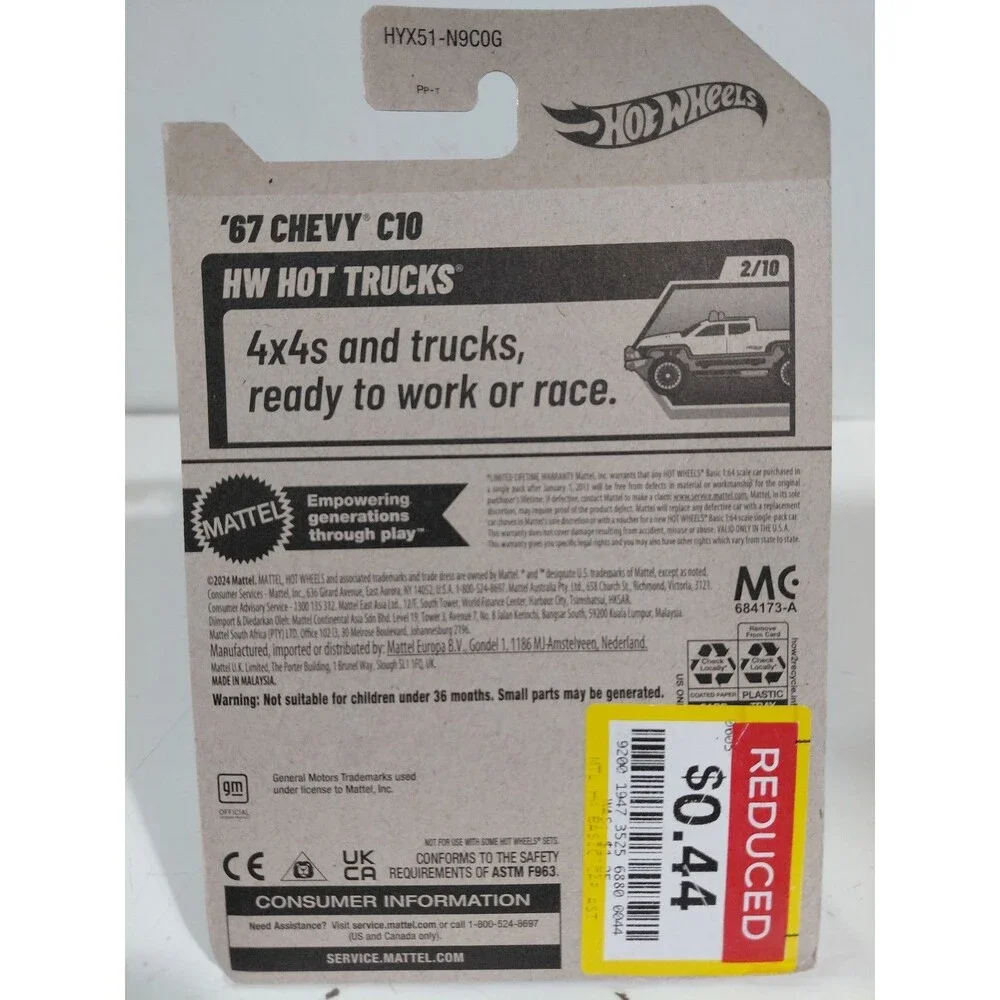 NIP Hot Wheels Hot Trucks 1:64 Die Cast Custom 1967 Chevrolet C10 Pickup Truck B